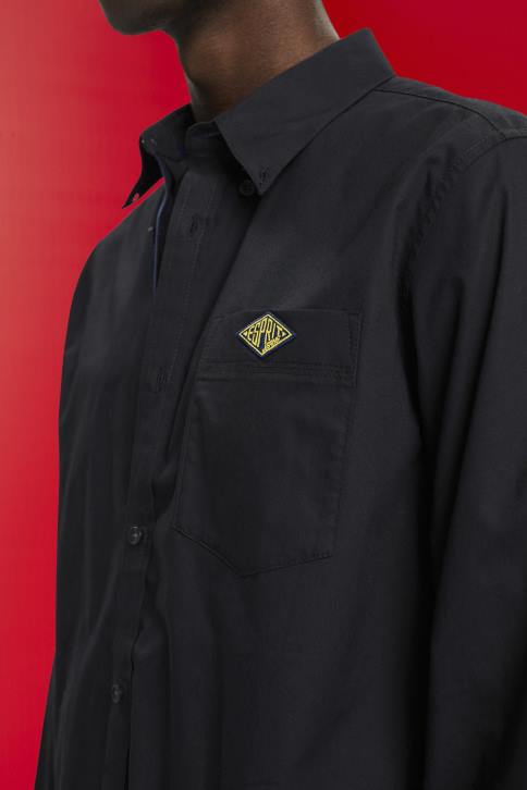 marškiniai juodas vyrų Esprit užsegami medvilniniai marškiniai 4D6F658