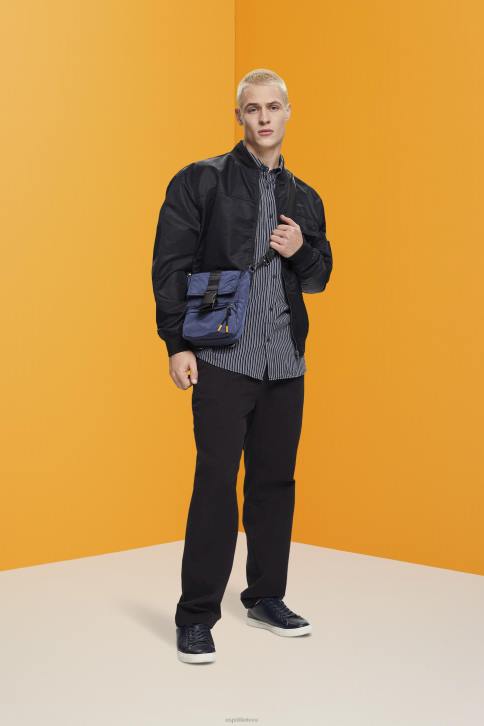 marškiniai karinis jūrų laivynas vyrų Esprit dryžuoti tvarios medvilnės marškiniai 4D6F706