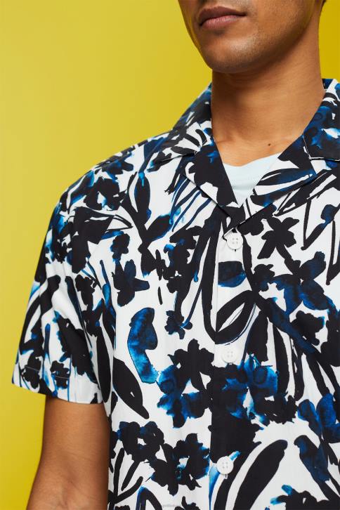 marškiniai karinis jūrų laivynas vyrų Esprit raštuoti marškiniai trumpomis rankovėmis, 100% medvilnė 4D6F613