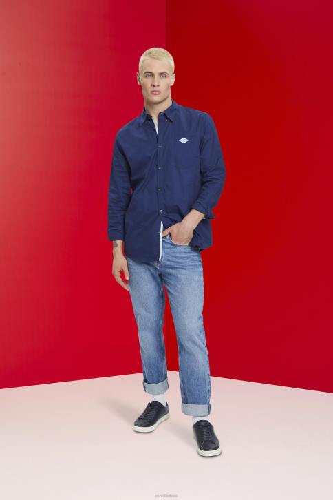 marškiniai karinis jūrų laivynas vyrų Esprit užsegami medvilniniai marškiniai 4D6F660