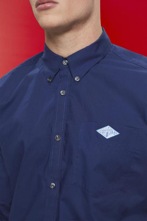 marškiniai karinis jūrų laivynas vyrų Esprit užsegami medvilniniai marškiniai 4D6F660