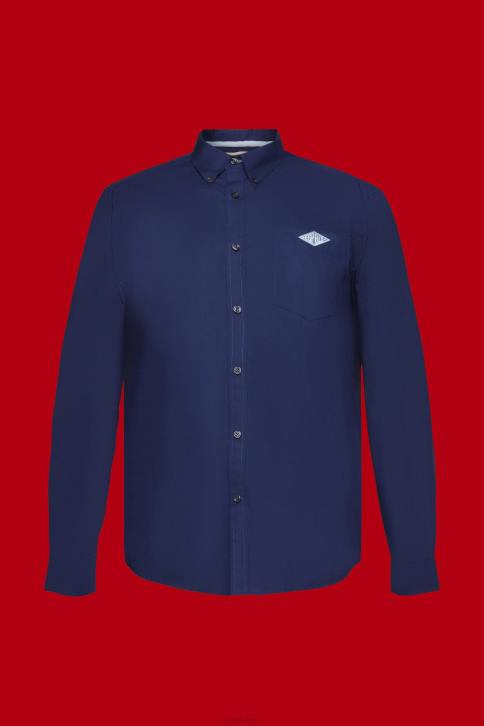 marškiniai karinis jūrų laivynas vyrų Esprit užsegami medvilniniai marškiniai 4D6F660