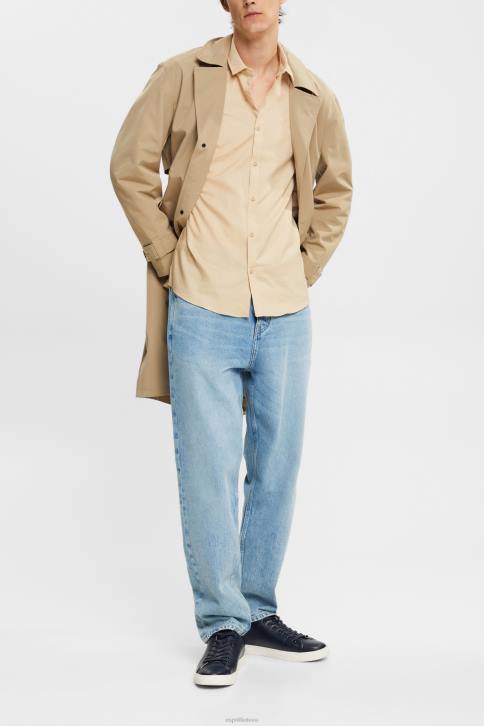 marškiniai kreminės smėlio spalvos vyrų Esprit plono stiliaus marškinėliai 4D6F854