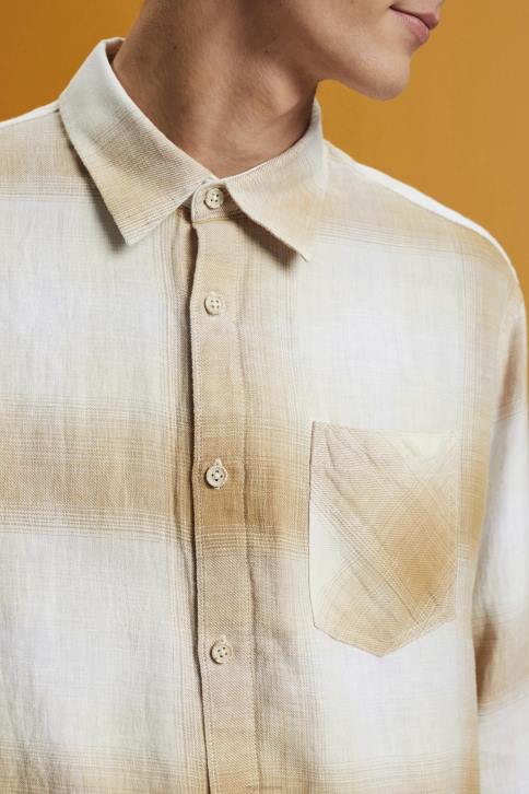 marškiniai ledas vyrų Esprit medvilnės ir kanapių mišinio languoti tartano marškiniai 4D6F714