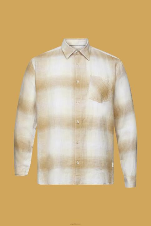 marškiniai ledas vyrų Esprit medvilnės ir kanapių mišinio languoti tartano marškiniai 4D6F714