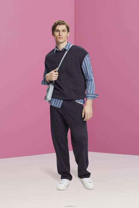 marškiniai ledas vyrų Esprit ploni džinsiniai marškinėliai su juostelėmis 4D6F716