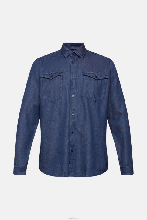 marškiniai mėlynas tamsus plovimas vyrų Esprit džinsiniai marškiniai 4D6F835