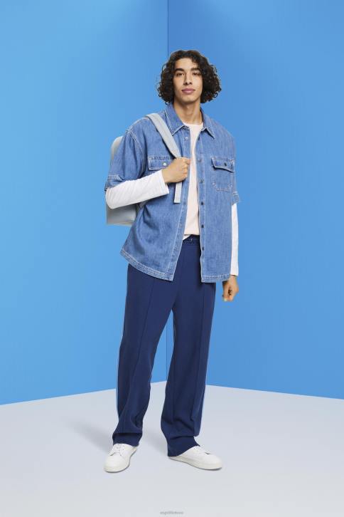 marškiniai mėlynas vidutinis skalbimas vyrų Esprit džinsiniai marškinėliai trumpomis rankovėmis 4D6F670