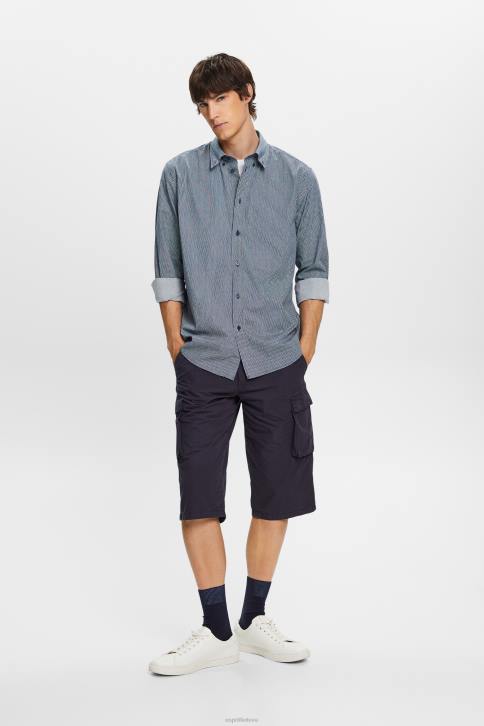 marškiniai pilkai mėlyna vyrų Esprit medvilniniai poplino marškinėliai 4D6F576