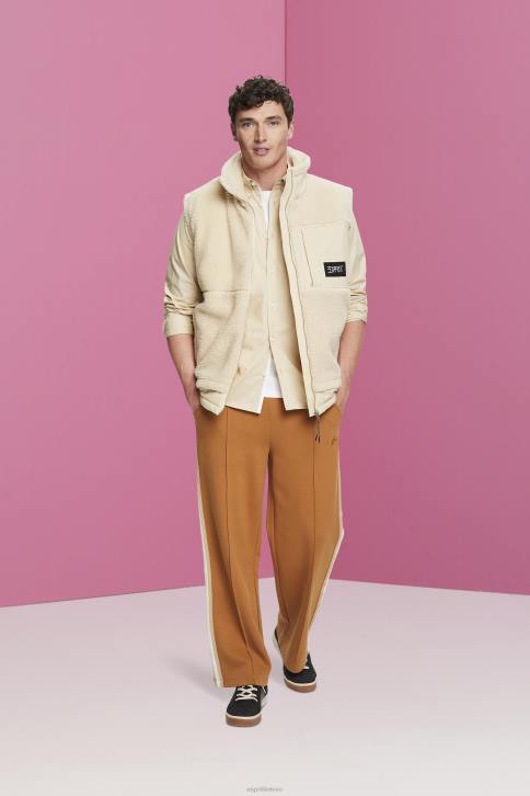 marškiniai smėlio spalvos vyrų Esprit užsegami medvilniniai marškiniai 4D6F659