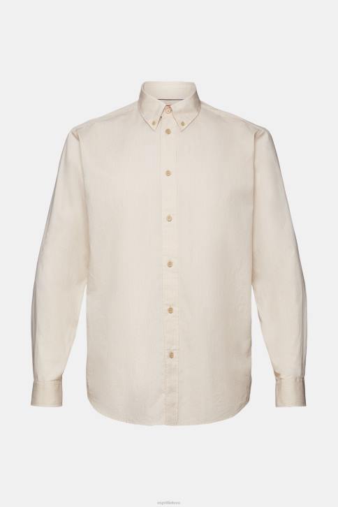 marškiniai smėlis vyrų Esprit medvilniniai poplino marškinėliai 4D6F574