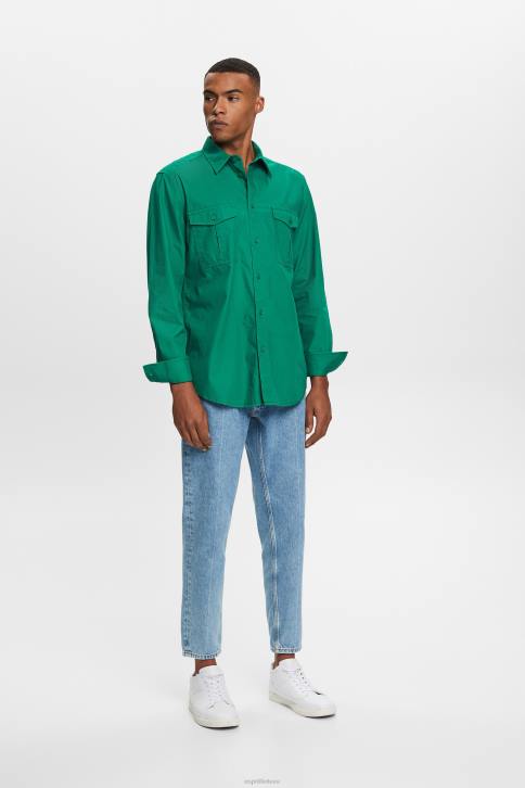 marškiniai tamsiai žalia vyrų Esprit Komunaliniai marškinėliai, 100% medvilnė 4D6F572