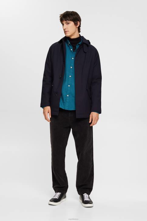 marškiniai tamsus turkis vyrų Esprit užsegami medvilniniai marškiniai 4D6F813