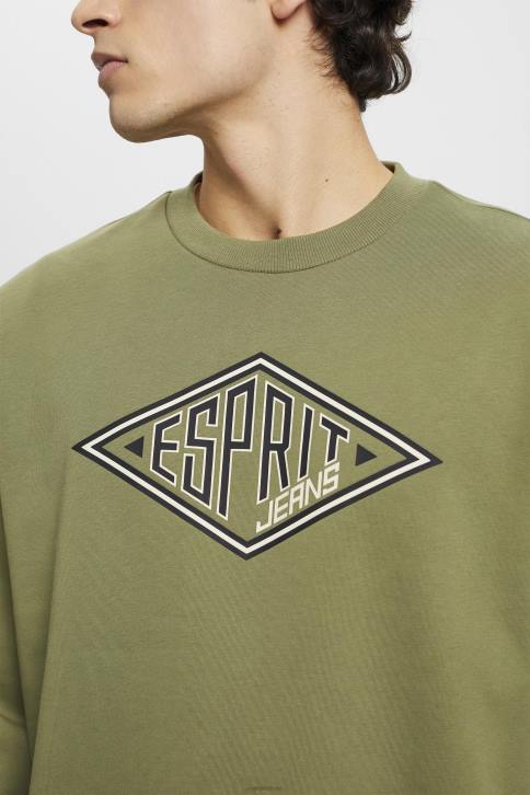 megztiniai ir gobtuvai alyvuogių vyrų Esprit Megztinis su logotipu 4D6F656
