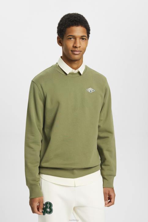 megztiniai ir gobtuvai alyvuogių vyrų Esprit megztinis su logotipu ant nugaros 4D6F646