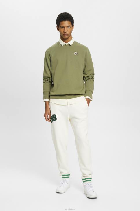 megztiniai ir gobtuvai alyvuogių vyrų Esprit megztinis su logotipu ant nugaros 4D6F646