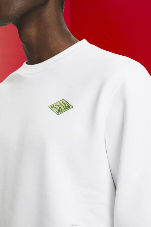 megztiniai ir gobtuvai baltas vyrų Esprit megztinis su logotipu ant nugaros 4D6F644