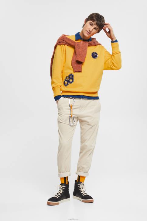 megztiniai ir gobtuvai geltona vyrų Esprit universitetinis džemperis 4D6F810