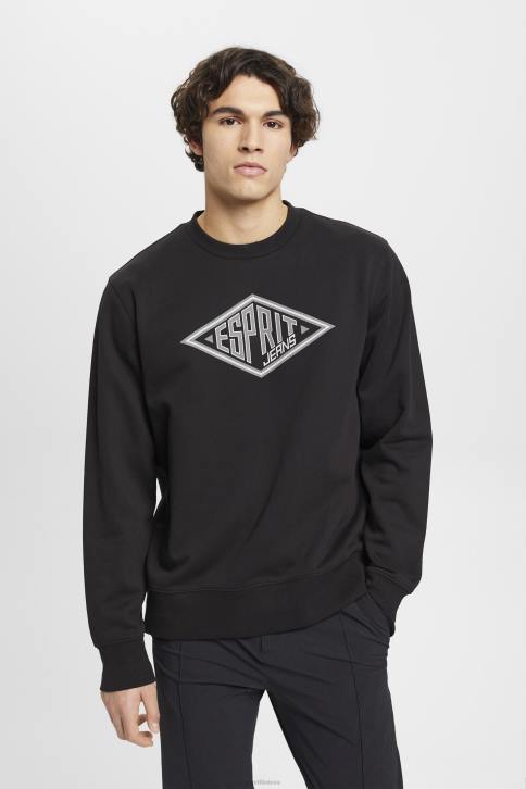megztiniai ir gobtuvai juodas vyrų Esprit Megztinis su logotipu 4D6F653