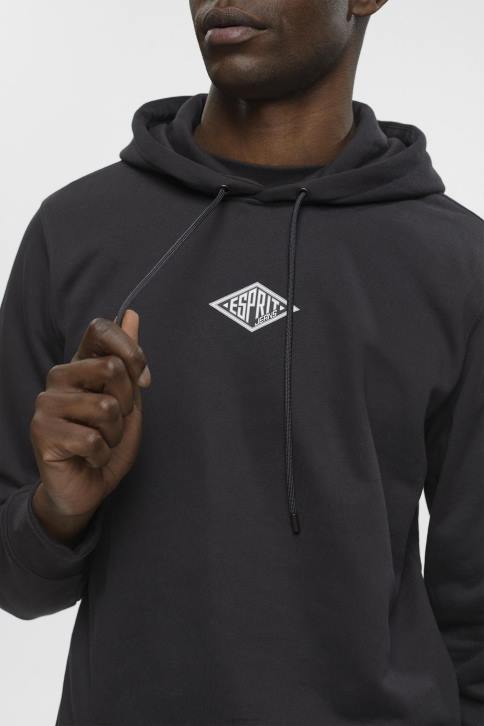 megztiniai ir gobtuvai juodas vyrų Esprit gobtuvas su logotipu ant krūtinės 4D6F638
