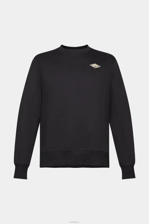 megztiniai ir gobtuvai juodas vyrų Esprit megztinis su logotipu ant nugaros 4D6F643