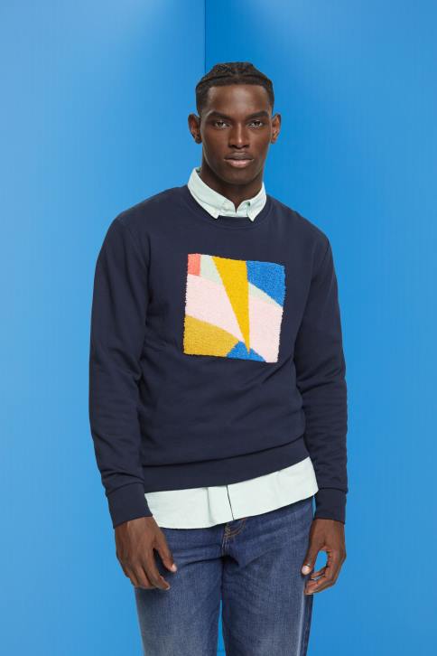 megztiniai ir gobtuvai karinis jūrų laivynas vyrų Esprit aplikacinis megztinis 4D6F882