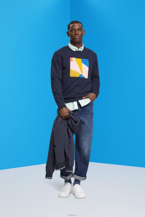 megztiniai ir gobtuvai karinis jūrų laivynas vyrų Esprit aplikacinis megztinis 4D6F882