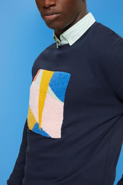 megztiniai ir gobtuvai karinis jūrų laivynas vyrų Esprit aplikacinis megztinis 4D6F882