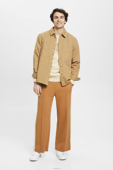 megztiniai ir gobtuvai smėlio spalvos vyrų Esprit Megztinis su logotipu 4D6F655