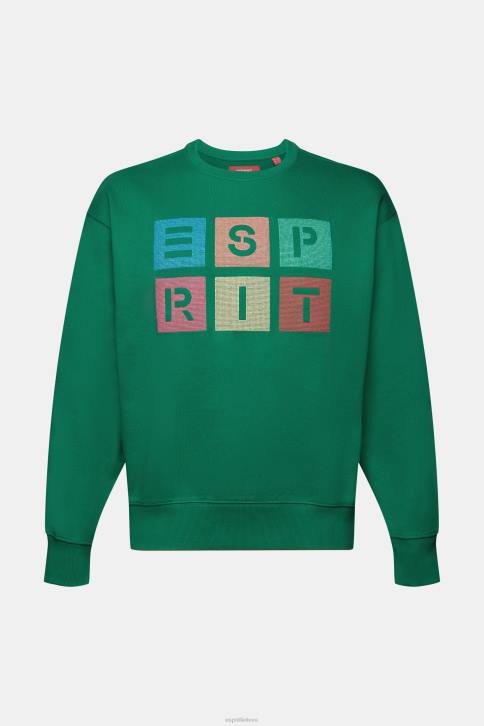 megztiniai ir gobtuvai tamsiai žalia vyrų Esprit Megztinis su logotipu, 100% ekologiška medvilnė 4D6F581