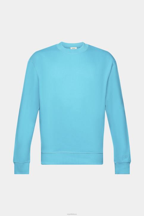 megztiniai ir gobtuvai vandens žalia vyrų Esprit megztinis su išsiuvinėtu rankovių logotipu 4D6F724