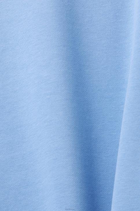 megztiniai ir gobtuvai šviesiai mėlynos levandos vyrų Esprit megztinis su logotipu ant nugaros 4D6F647