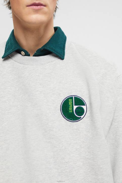 megztiniai ir gobtuvai šviesiai pilka vyrų Esprit universitetinis džemperis 4D6F808