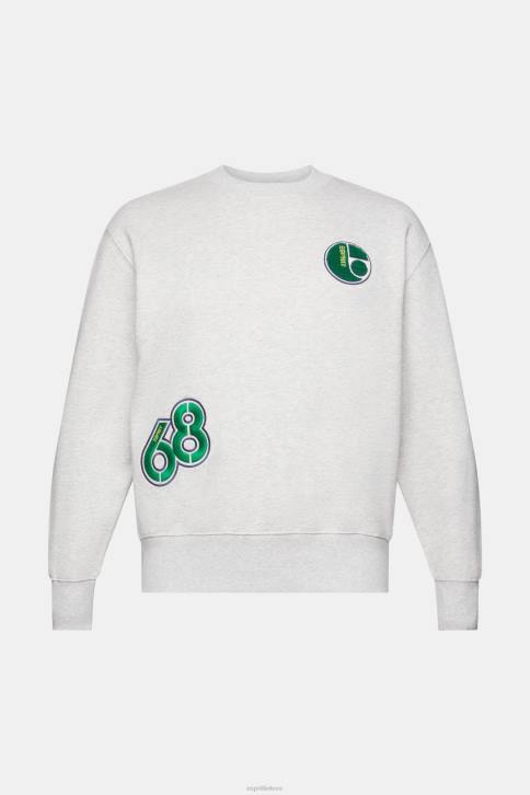 megztiniai ir gobtuvai šviesiai pilka vyrų Esprit universitetinis džemperis 4D6F808