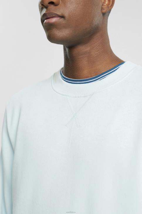 megztiniai ir gobtuvai šviesiai vandens žalia vyrų Esprit perdirbtas: paprastos spalvos megztinis 4D6F749