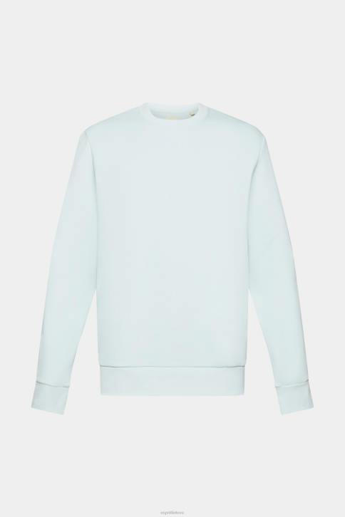 megztiniai ir gobtuvai šviesiai vandens žalia vyrų Esprit perdirbtas: paprastos spalvos megztinis 4D6F749