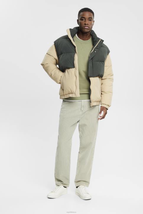 megztiniai ir gobtuvai šviesus chaki vyrų Esprit perdirbtas: paprastos spalvos megztinis 4D6F748