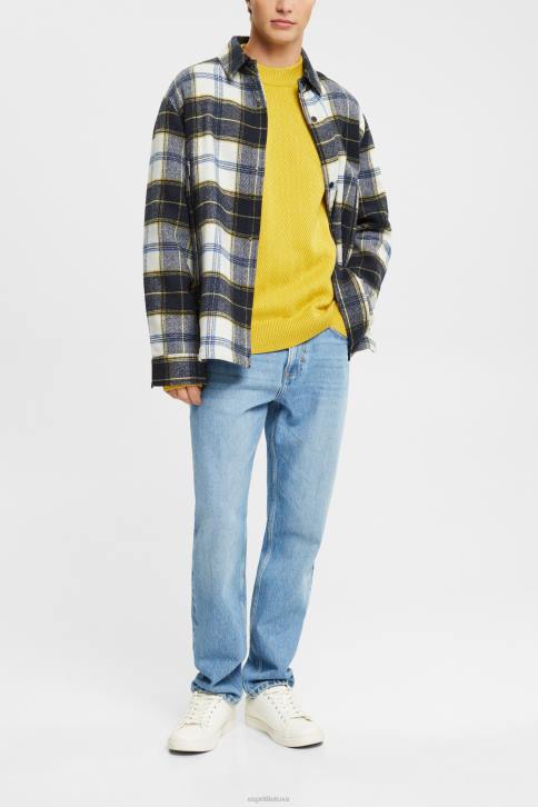 megztiniai dulkėta geltona vyrų Esprit džemperis su silkės raštu 4D6F830