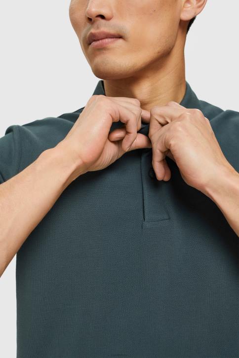 polosai žalsvai mėlyna vyrų Esprit Pima medvilniniai pique polo marškinėliai 4D6F927