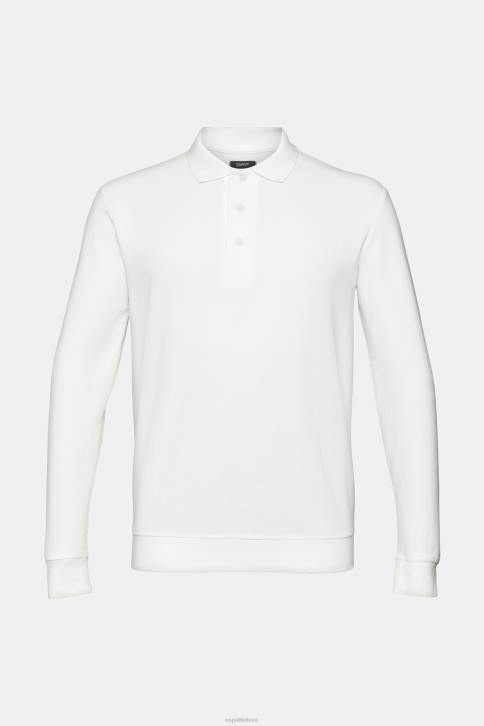 polosai beveik baltas vyrų Esprit ilgomis rankovėmis pasižymintys polo marškinėliai 4D6F951