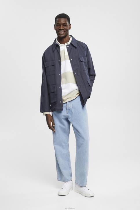 polosai dulkėta žalia vyrų Esprit polo marškinėliai ilgomis rankovėmis su dryžiais 4D6F719