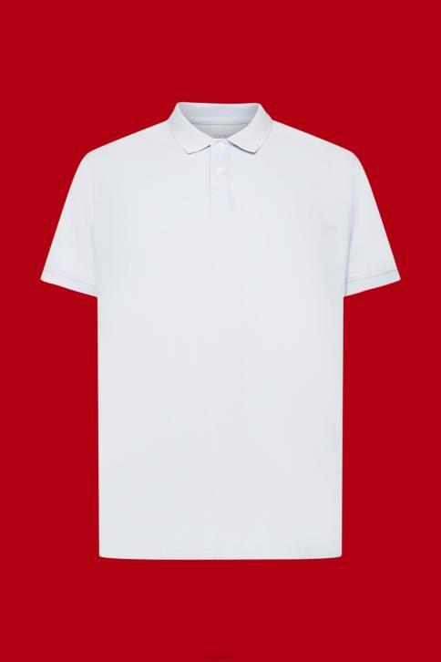 polosai pastelinė mėlyna vyrų Esprit akmenimis skalbti medvilniniai pique polo marškinėliai 4D6F709