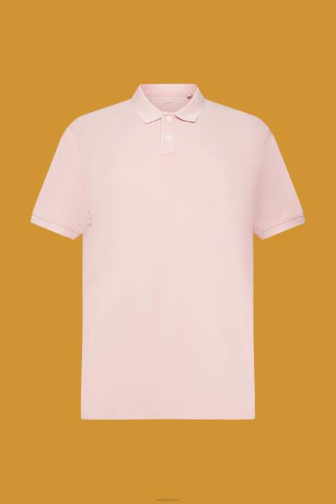 polosai rožinis vyrų Esprit akmenimis skalbti medvilniniai pique polo marškinėliai 4D6F710