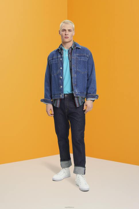 polosai vandens žalia vyrų Esprit akmenimis skalbti medvilniniai pique polo marškinėliai 4D6F708