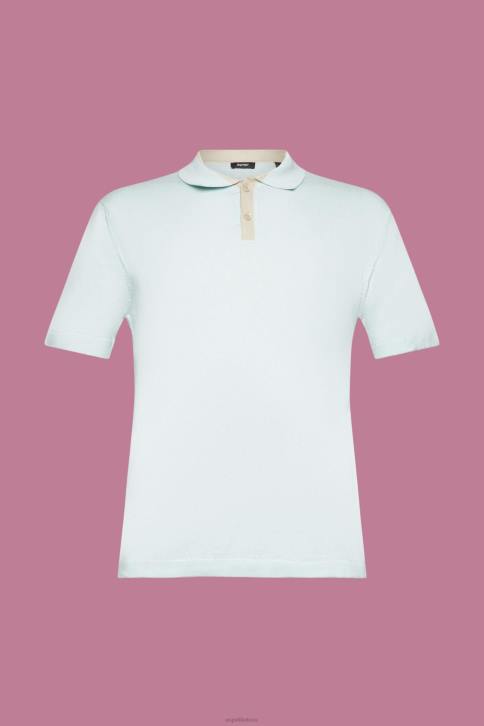 polosai šviesiai vandens žalia vyrų Esprit Sumaišyti tencel ir tvarios medvilnės polo marškinėliai 4D6F760