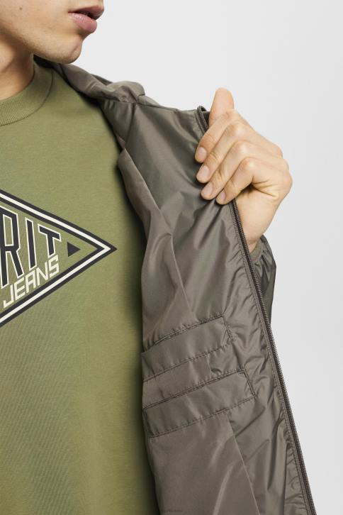 striukės chaki žalia vyrų Esprit lengva striukė nuo lietaus su gobtuvu 4D6F765