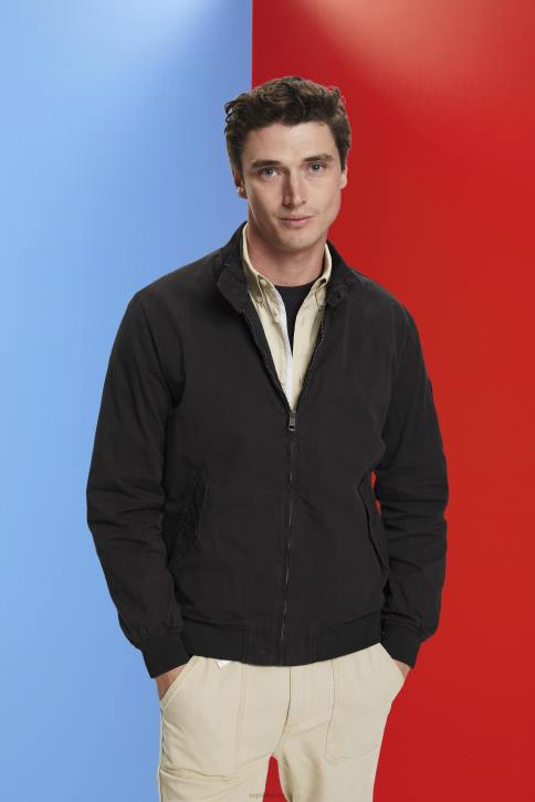 striukės juodas vyrų Esprit bomber striukė su stovima apykakle 4D6F713