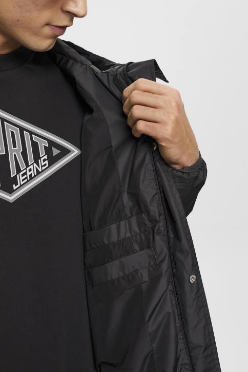 striukės juodas vyrų Esprit lengva striukė nuo lietaus su gobtuvu 4D6F764